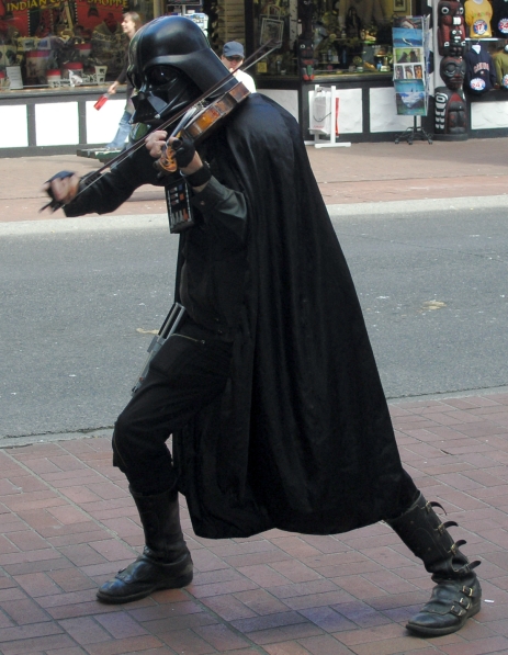 Darth vadar on Violin the street is not McHenry